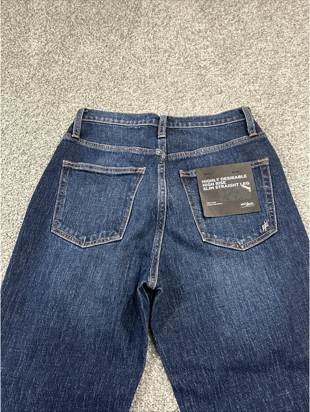 Silver Jeans Highly Desirable Women’s Slim Straight Jeans Size 24 24x28 - Picture 8 of 9